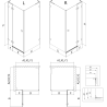 Mexen Lunar L cabină de duș cu ușă batantă stânga 70 x 70 cm, transparent, gri armat periat - 834L-070-070-66-00-L
