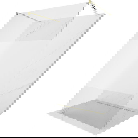 Mexen Kioto szabadonálló zuhanyfal 140 x 200 cm, Átlátszó/Savmart 8 mm, Arany - 800-140-002-50-35