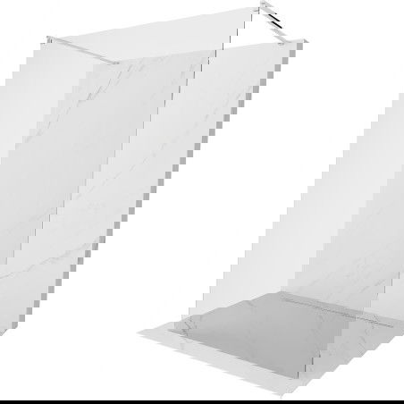 Mexen Kioto szabadonálló zuhanyfal 130 x 200 cm, Átlátszó 8 mm, Króm - 800-130-002-01-00