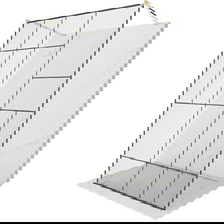 Mexen Kioto perete de duș de sine stătător 120 x 200 cm, transparent/Model negru 8 mm, Aurie - 800-120-002-50-78