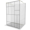 Mexen Kioto szabadon álló zuhanyfal 120 x 200 cm, fekete mintázat 8 mm, arany - 800-120-002-50-78