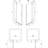 Mexen Lunar L ușă de duș rabatabilă dreapta 80 cm, transparentă, aurie periată - 834L-080-000-55-00-P