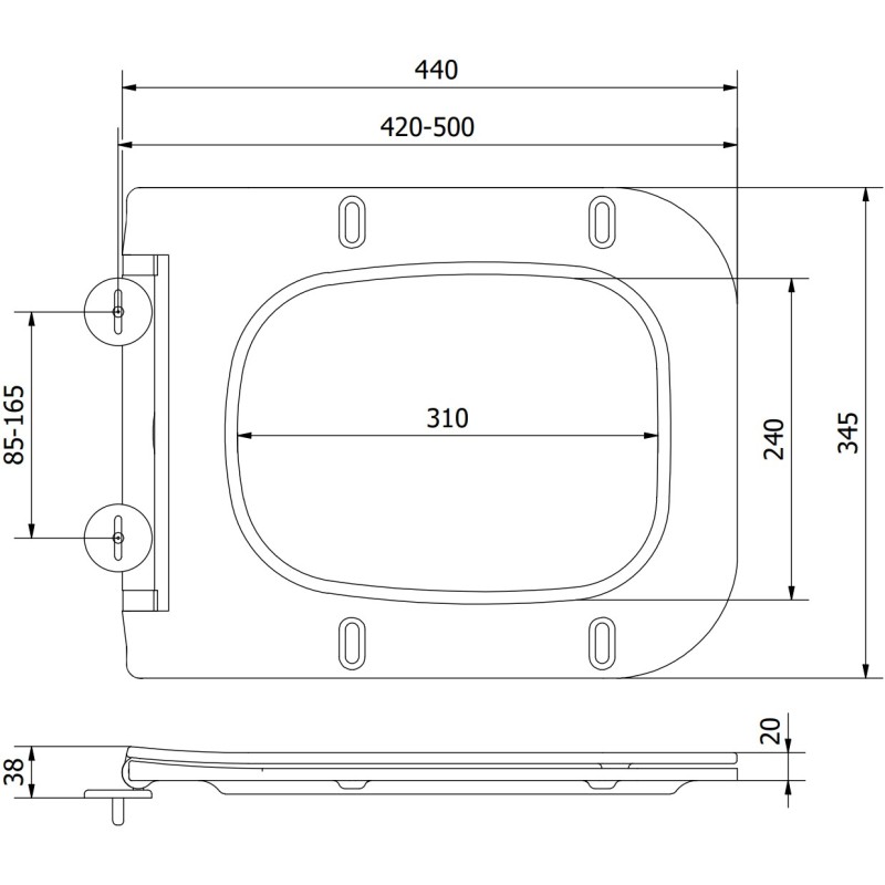 Mexen Madox lassan záródó Slim WC-ülőke, duroplast, fekete matt - 39154085