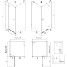 Mexen Lunar cabină de duș deschisă dreapta 70 x 70 cm, transparent, neagră - 834-070-070-70-00-P