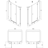 Mexen Lunar uși de duș batante stânga 155 cm, transparent, aur roz - 834S-155-050-60-00-L