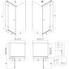 Mexen Lunar T cabina de duș batantă stânga 130 x 120 cm, transparent, gun metal - 834T-130-120-95-00-L