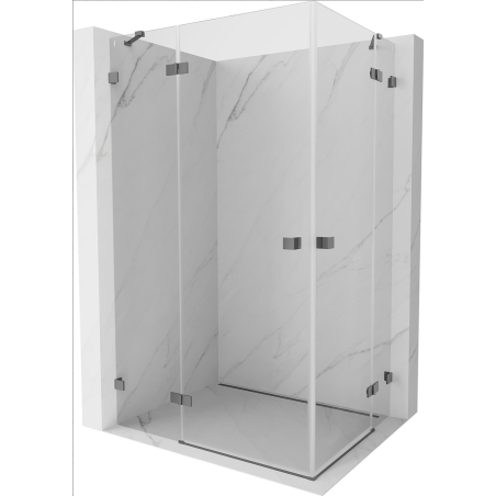 Mexen Lunar Duo cabină de duș cu uși batante 120 x 110 cm, transparent, gun metal - 834-120L-110P-95-00