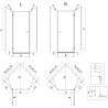 Mexen Lunar cabină de duș pentagonală cu ușă rabatabilă pe stânga 90 x 90 cm, transparent, negru - 831-090L-090P-70-00-L