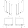 Mexen Lunar uși de duș batante dreapta 160 cm, transparent, nichel periat - 834S-160-050-97-00-P