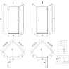 Cabină de duș pentagonală cu balamale pe partea stângă Mexen Lunar L 80 x 80 cm, transparentă, crom - 831L-080L-080P-01-00-L