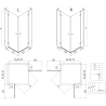 Mexen Lunar L Duo cabină de duș batantă 120 x 120 cm, transparent, aur roz - 834L-120L-120P-60-00