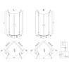 Mexen Lunar cabină de duș semicirculară cu uși batante 70 x 70 cm, transparent, crom - 833-070L-070P-01-00