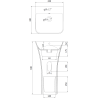 Mexen Nel lavoar independent 44 x 43 cm, negru mat - 26134570