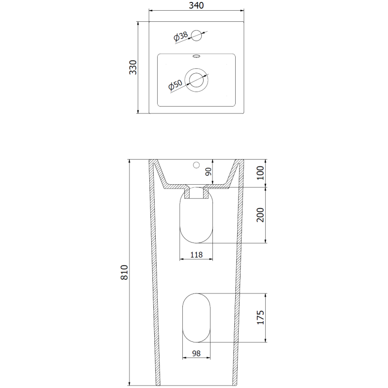 Mexen Sira chiuvetă de sine stătătoare 34 x 33 cm, albă - 26023300