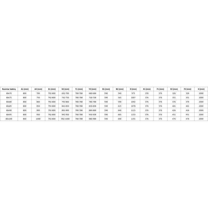 Mexen Lunar-F Duo összecsukható zuhanykabin 80 x 80 cm, átlátszó, fehér - 836-080L-080P-20-00