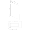 Mexen Lunar zuhanyparaván 1-szárnyú 60 x 150 cm, átlátszó, fehér - 897-060-000-20-00
