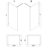 Mexen Lunar zuhanyfal Walk-in bal 90 x 200 cm, átlátszó 8 mm, króm - 830-090-000-01-00-L