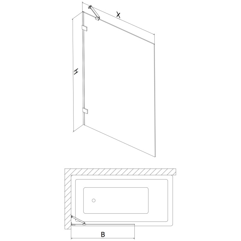 Mexen Lunar paravan de baie cu 1 panou, 100 x 150 cm, transparent, cupru periat - 897-100-000-65-00