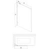 Mexen Lunar fürdőszobai paraván 1-szárnyú 50 x 150 cm, átlátszó, fekete - 897-050-000-70-00