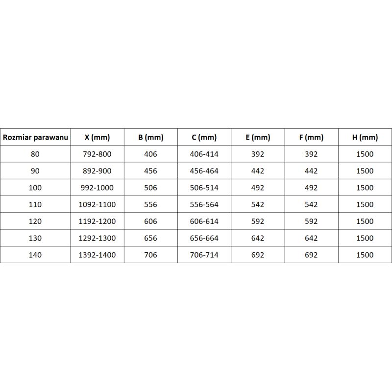 Mexen Lunar paravan cadă 2-pliabil stânga 80 x 150 cm, transparent, negru - 897-080-100-70-00-L