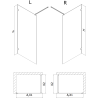 Mexen Lunar Walk-in zuhanyfal bal 130 x 200 cm, átlátszó 8 mm, rózsaszín arany - 830-130-000-60-00-L