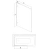 Mexen Lunar L paravan de cadă cu 1 canat 50 x 150 cm, transparent, auriu - 897L-050-000-50-00