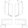 Mexen Lunar L paravan de baie 2-pliabil stânga 80 x 150 cm, transparent, aur roz - 897L-080-100-60-00-L