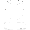 Mexen Lunar L zuhanyfal Walk-in bal 110 x 200 cm, áttetsző 8 mm, csiszolt réz - 830L-110-000-65-00-L