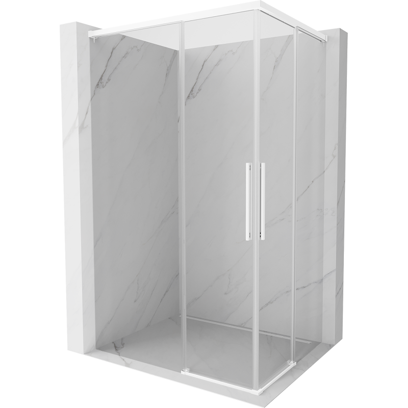 Mexen Rox Duo cabină de duș cu glisare 100 x 75 cm, transparent, albă - 8C2D-100-075-20-00