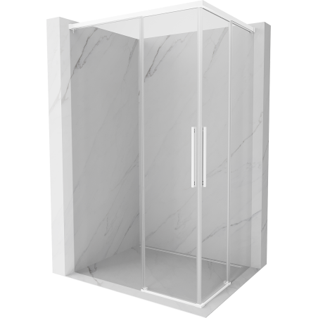 Mexen Rox Duo cabină de duș cu glisare 100 x 75 cm, transparent, albă - 8C2D-100-075-20-00
