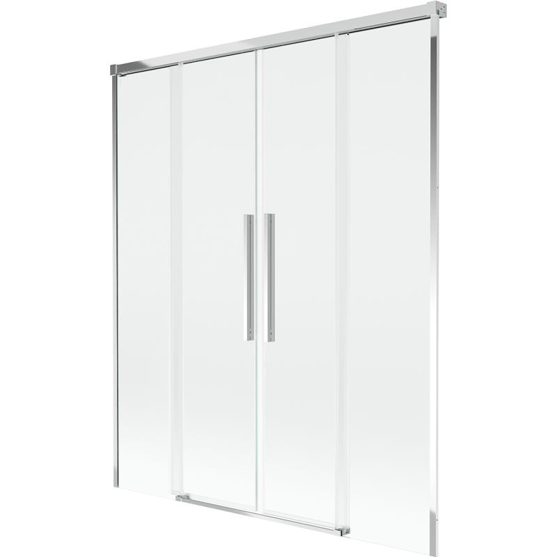 Mexen Rox 2 szárnyas térelválasztó kádhoz, 140 x 150 cm, átlátszó, króm - 8C9-140-002-01-00
