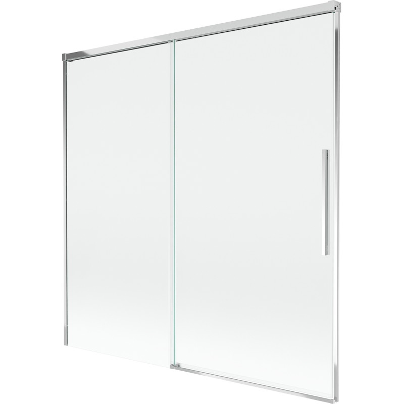 Mexen Rox 2-szárnyas, 160 x 150 cm-es átlátszó, krómozott toló-fürdőkád paraván - 8C9-160-001-01-00