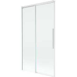 Mexen Rox 2-szárnyas, eltolható fürdőszobai paraván 100 x 150 cm, átlátszó, fehér - 8C9-100-001-20-00