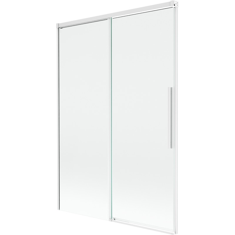 Mexen Rox 2-szárnyú, eltolható fürdőszobai paraván 120 x 150 cm, átlátszó, fehér - 8C9-120-001-20-00