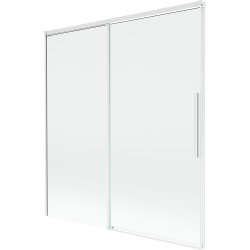 Mexen Rox 2-szárnyú, 150 x 150 cm-es, áttetsző, fehér tolóajtós fürdőszobai paraván - 8C9-150-001-20-00