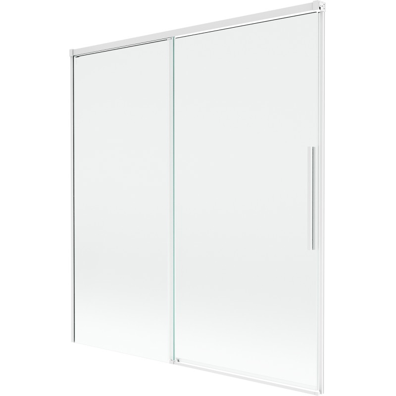 Mexen Rox 2-szárnyú, 150 x 150 cm-es, áttetsző, fehér tolóajtós fürdőszobai paraván - 8C9-150-001-20-00