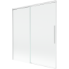 Mexen Rox 2-szárnyú, 150 x 150 cm-es, áttetsző, fehér tolóajtós fürdőszobai paraván - 8C9-150-001-20-00