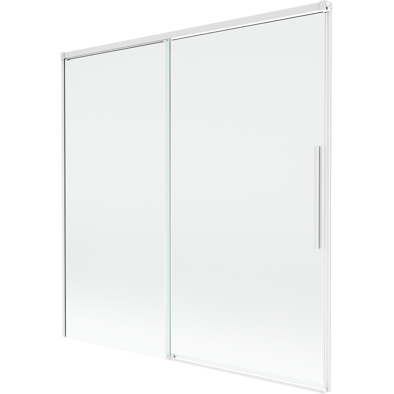 Mexen Rox kétszárnyú, összecsukható kádparaván 160 x 150 cm, átlátszó, fehér - 8C9-160-001-20-00