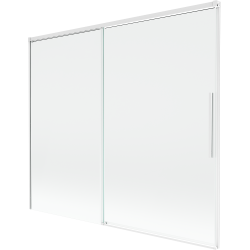 Mexen Rox 2-szárnyas eltolható fürdőszobai paraván 180 x 150 cm, átlátszó, fehér - 8C9-180-001-20-00
