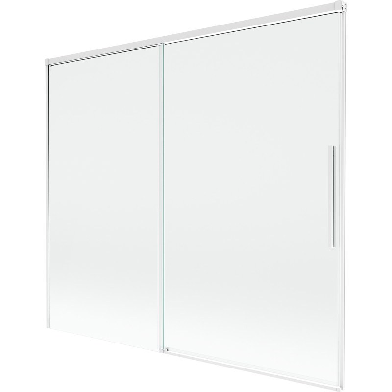 Mexen Rox 2-szárnyas eltolható fürdőszobai paraván 180 x 150 cm, átlátszó, fehér - 8C9-180-001-20-00