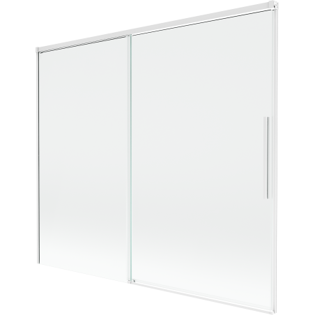 Mexen Rox 2-szárnyas eltolható fürdőszobai paraván 180 x 150 cm, átlátszó, fehér - 8C9-180-001-20-00