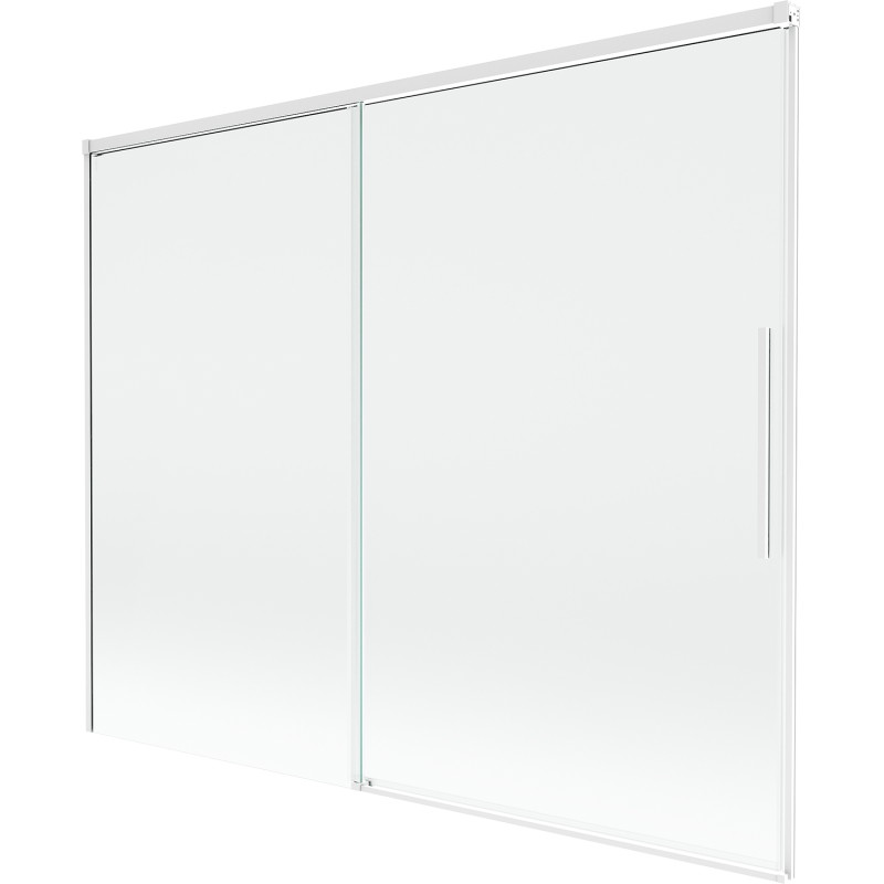 Mexen Rox 2-szárnyú, toló kádparaván 190 x 150 cm, átlátszó, fehér - 8C9-190-001-20-00
