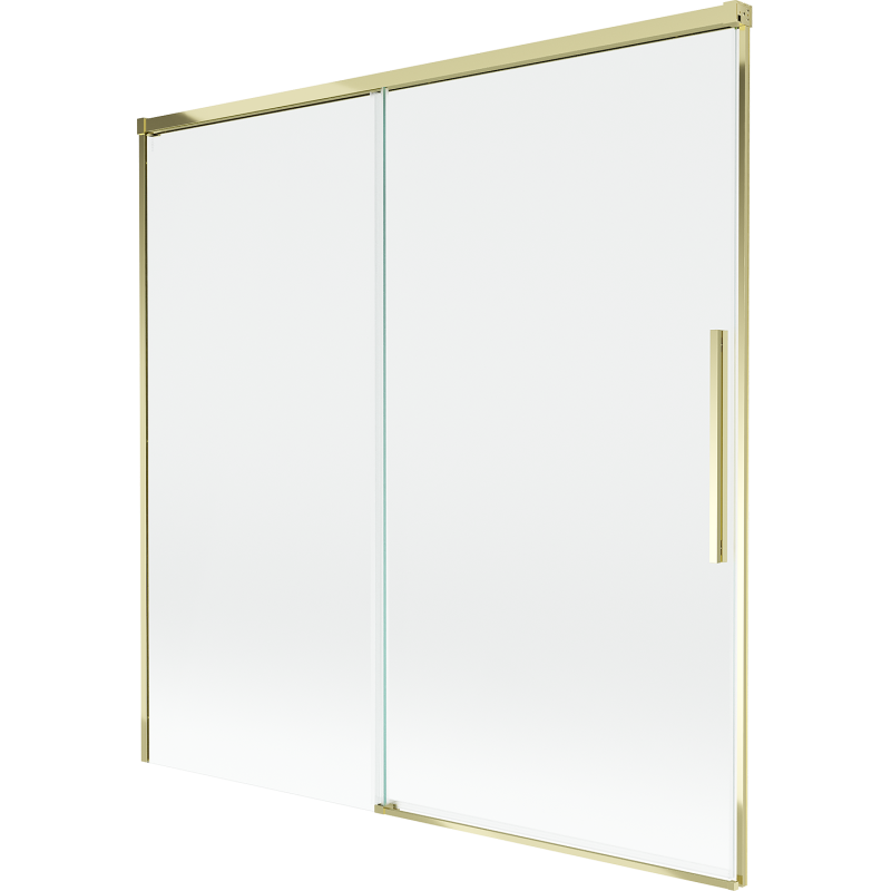 Mexen Rox kétszárnyú kádparaván, 160 x 150 cm, átlátszó, arany - 8C9-160-001-50-00