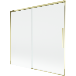 Mexen Rox kádparaván, 2-szárnyú toló 170 x 150 cm, átlátszó, arany - 8C9-170-001-50-00