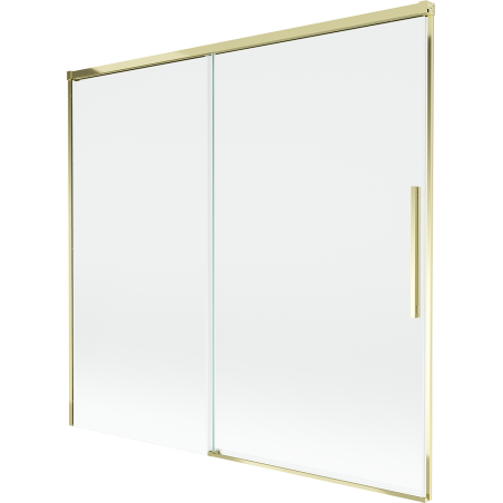 Mexen Rox kádparaván, 2-szárnyú toló 170 x 150 cm, átlátszó, arany - 8C9-170-001-50-00