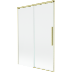 Mexen Rox paravan de cadă, 2 canate, extensibil, 120 x 150 cm, transparent, auriu periat - 8C9-120-001-55-00