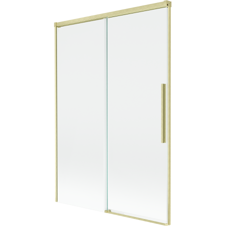 Mexen Rox paravan de cadă, 2 canate, extensibil, 120 x 150 cm, transparent, auriu periat - 8C9-120-001-55-00