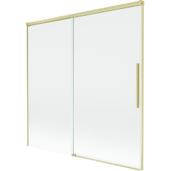 Mexen Rox kádparaván 2-szárnyú tolóajtóval 160 x 150 cm, átlátszó, arany szálcsiszolt - 8C9-160-001-55-00