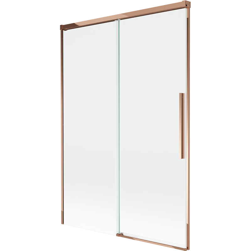 Mexen Rox paravan cadă cu 2 aripi culisante 120 x 150 cm, transparent, aur roz - 8C9-120-001-60-00