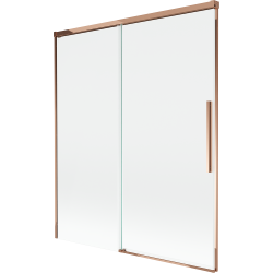 Mexen Rox 2-szárnyú tolóajtós fürdőszobai paraván, 140 x 150 cm, átlátszó, rózsaarany - 8C9-140-001-60-00